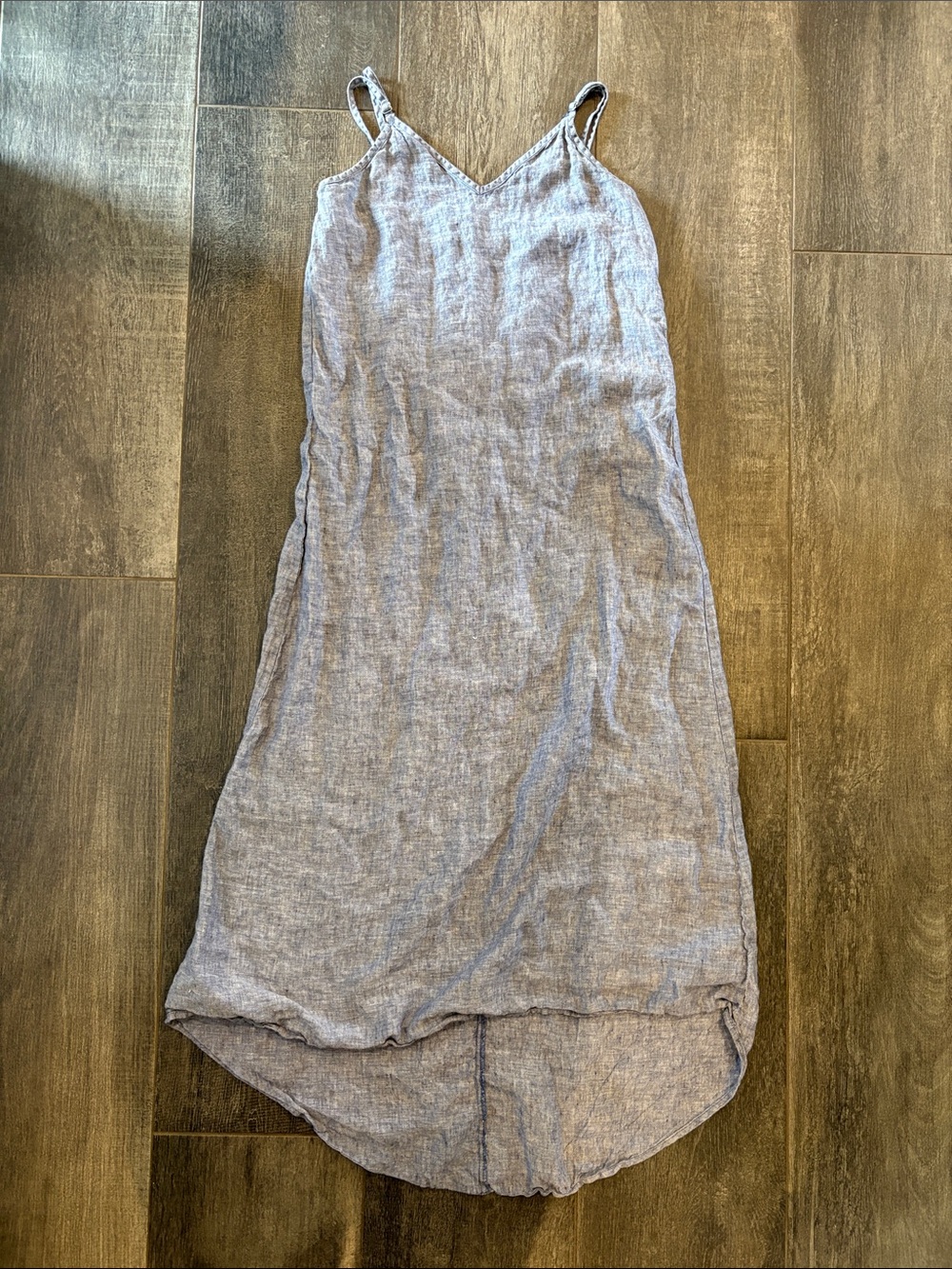 Artisan Ny Light Blue Linen Maxi Slip Dress